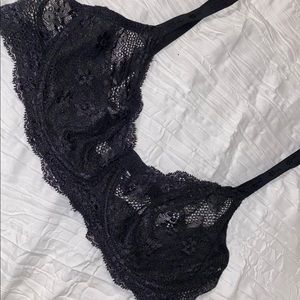 Black lace bralette with underwire